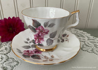 Vintage Wild Pink Rose Teacup and Saucer England