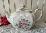 Vintage Pink Rose Cube Teapot Windsor By James Sadler England