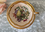 Vintage Paragon Fruit Pears Grapes Teacup and Saucer