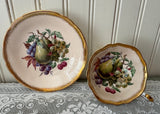 Vintage Paragon Fruit Pears Grapes Teacup and Saucer