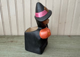 Vintage Ceramic Halloween Witch Planter 1970s Hand-Painted