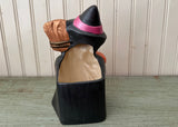 Vintage Ceramic Halloween Witch Planter 1970s Hand-Painted