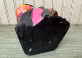Vintage Ceramic Halloween Witch Planter 1970s Hand-Painted