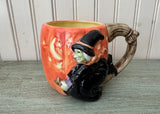 Vintage 1987 Fitz and Floyd Halloween Witch and Pumpkin Mug