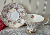Vintage Royal Albert Chintz Pink Rose and Gold Flowers Teacup