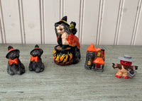 Halloween Resin Shadow Box Figurines Set of 5