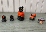 Halloween Resin Shadow Box Figurines Set of 5