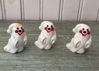 Smiling Halloween Ghost Figurines Set of 3 Holiday Decor