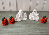 Vintage Halloween Ghost and Jack-o-Lantern Figurines Set of 5