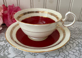 Vintage Deep Red and Gold Teacup by Aynsley