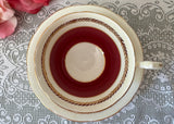 Vintage Deep Red and Gold Teacup by Aynsley