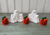 Vintage Halloween Ghost and Jack-o-Lantern Figurines Set of 5