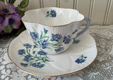 Vintage Shelley Blue Bachelor Button Floral Teacup and Saucer