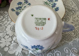 Vintage Shelley Blue Bachelor Button Floral Teacup and Saucer