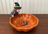 Debbie Mumm for Sakura Halloween Witch Pumpkin Candy Bowl