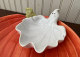 Vintage Fitz and Floyd Halloween Ghost Pumpkin Chip and Dip Bowl