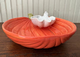 Vintage Fitz and Floyd Halloween Ghost Pumpkin Chip and Dip Bowl