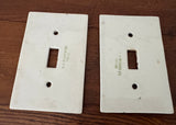 Vintage Clarice Cliff Tonquin Brown Transferware Light Switch Plates Made in England Set of 2