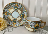 Antique Rosenthal Selb Bavaria Art Nouveau Oranges and Blossoms Teacup and Saucer