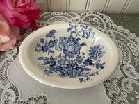 Vintage Royal Crownford Ironstone Blue and White Charlotte Soap Dish