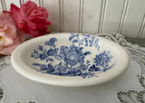 Vintage Royal Crownford Ironstone Blue and White Charlotte Soap Dish