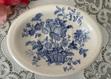 Vintage Royal Crownford Ironstone Blue and White Charlotte Soap Dish