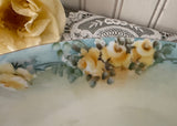 Vintage Hand-Painted Porcelain Yellow Rose Relish Tray Trinket Dish