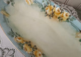Vintage Hand-Painted Porcelain Yellow Rose Relish Tray Trinket Dish