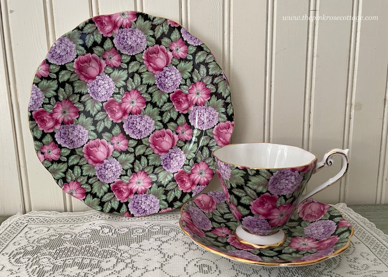 Floating tea cup in fine china. Beautiful roses cascading to the saucer. sold Roses i