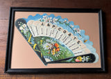 1883 J. & P. Coats Thread Advertising Fan Die-Cut Paper Trade Card Framed