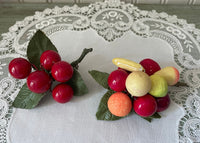 Set of Berries Cherries Bananas and More Fruit Millinery Pins
