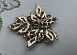 Vintage Coro Thermoset and Rhinestone Autumn Leaf Brooch