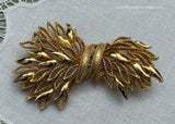 Vintage Lisner Sheath of Wheat tied with Ribbon Brooch