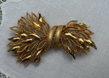 Vintage Lisner Sheath of Wheat tied with Ribbon Brooch