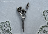Vintage Signed Sterling Silver Cattails Pin