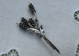 Vintage Signed Sterling Silver Cattails Pin