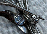 Vintage Signed Sterling Silver Cattails Pin