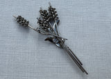 Vintage Signed Sterling Silver Cattails Pin