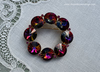 Vinge Weiss Rivoli Watermelon Round Brooch