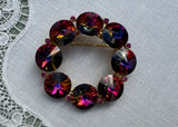 Vinge Weiss Rivoli Watermelon Round Brooch
