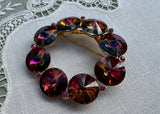 Vinge Weiss Rivoli Watermelon Round Brooch