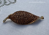 Vintage Weiss Pave Autumn Leave Brooch