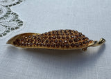 Vintage Weiss Pave Autumn Leave Brooch