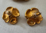 Joan Rivers Classics Collection Pink Rhinestone Camellia Flower Brooch and Earring Set Signed