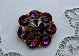 Vintage Weiss Watermelon Rivoli Rhinestone Brooch