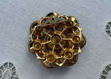Vintage Weiss Watermelon Rivoli Rhinestone Brooch