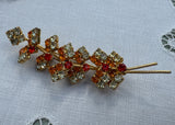 Vintage Fall Colors Rhinestone Brooch and Earring Set - The Pink Rose Cottage 