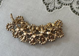 Vintage Topaz and Aurora Borealis Rhinestone Spray Brooch