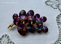 Vintage Weiss Rivoli Watermelon Grapes Brooch