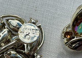 Vintage Lisner Amber Aurora Borealis Rhinestone Necklace and Earrings Set - The Pink Rose Cottage 
